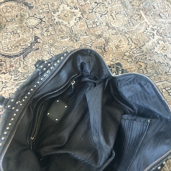 Rare Vintage Prada Black Leather Bag with Silver Studs Project Bag - Picture 4 of 16